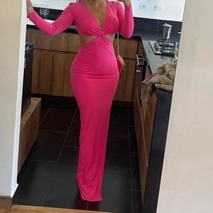 Jewel Gown in Neon Pink
